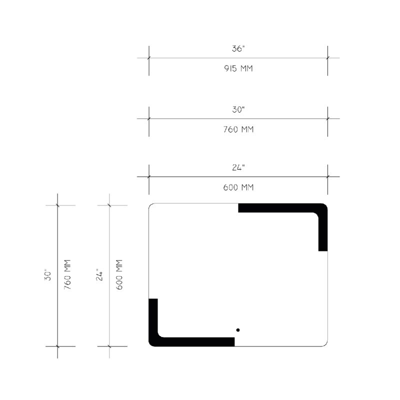 Popular Sanitary Wares LED Smart Mirror size guide